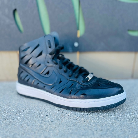 Nike Air Force 1 Ultra Force Mid Joli black Leather Cut Out Sneakers|size 9 - Picture 3 of 11